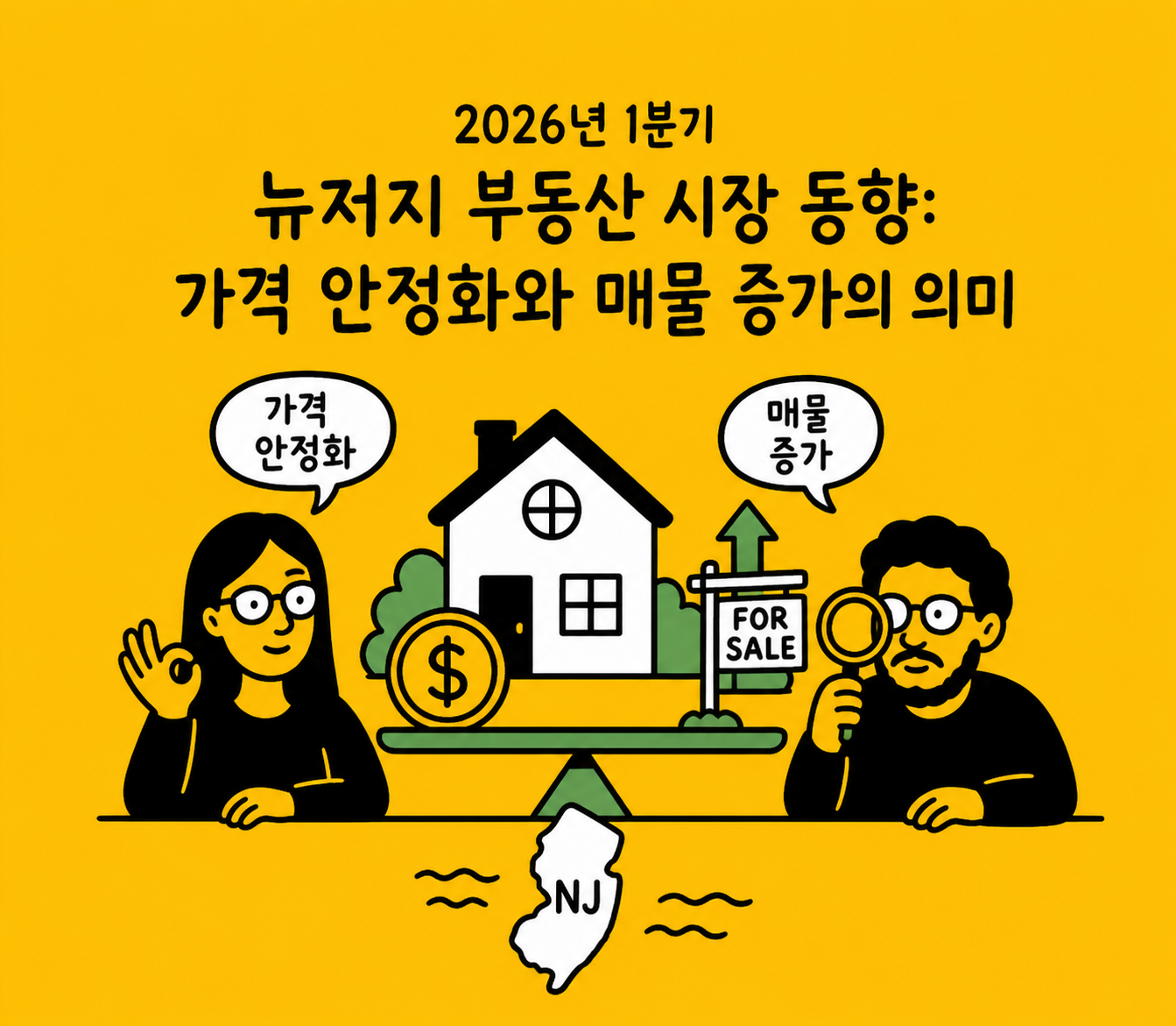 2026년 1분기 뉴저지 부동산 시장 동향: 가격 안정화와 매물 증가의 의미