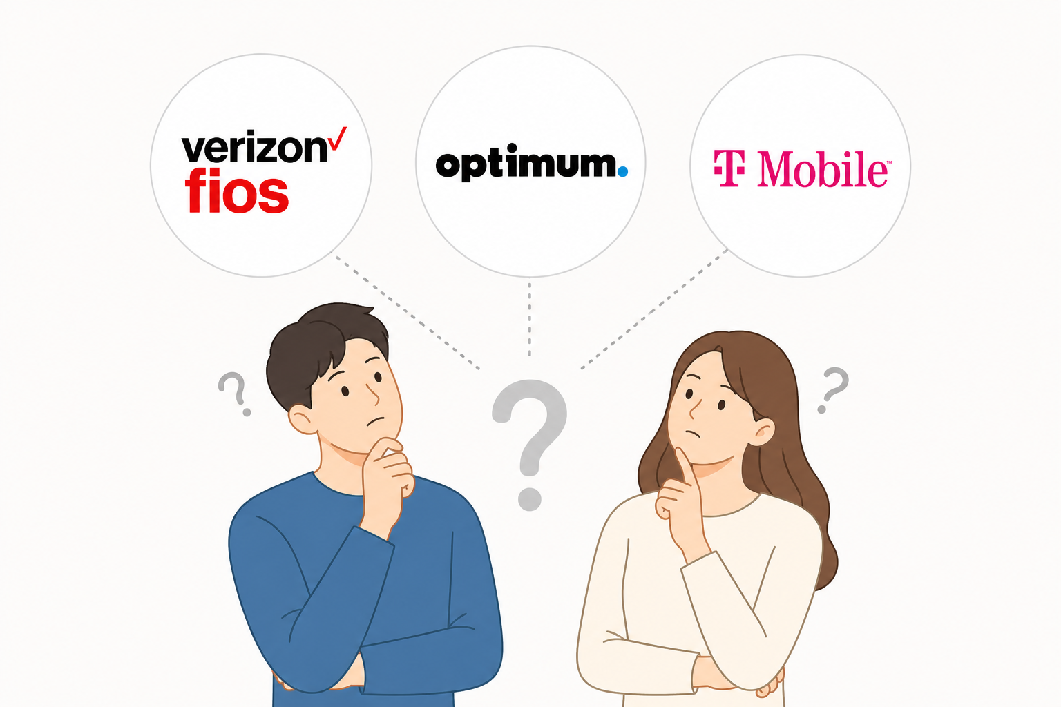뉴저지 인터넷·TV 서비스 비교 분석: Verizon Fios vs Optimum vs T-Mobile 홈 인터넷