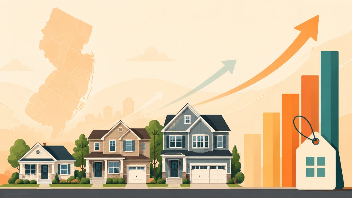 2026년 6월 NJ 부동산 시세 — Bergen $755K(+7.1%), Hudson $639K, Essex $750K, 모기지 6.48%