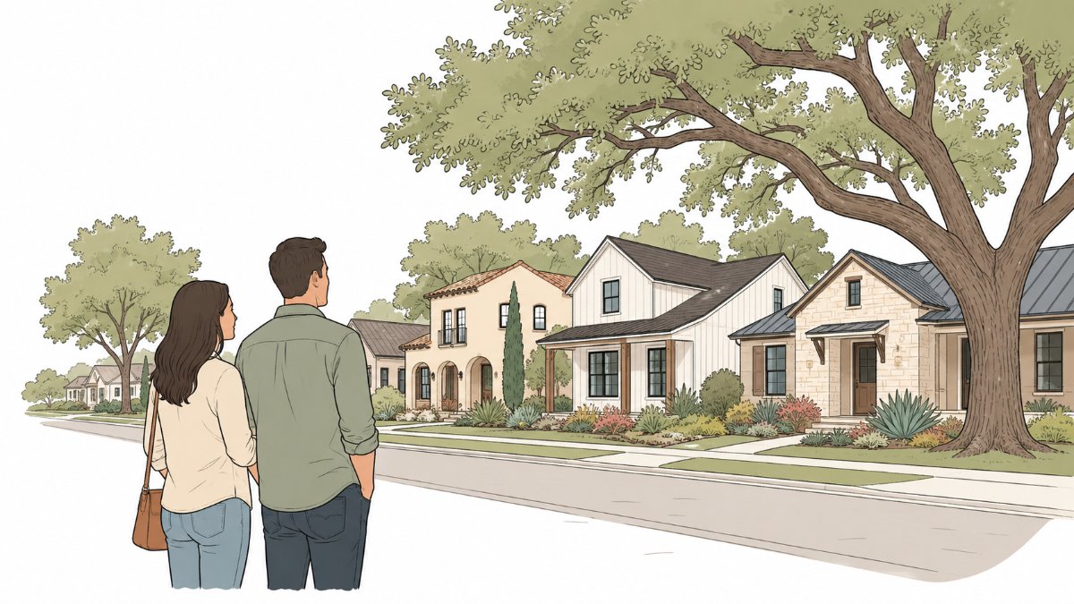 2026년 7월 휴스턴 북서부 회랑 시세 — Cypress $404K, Tomball $356K, Spring $318K, The Woodlands $615K, 290·249·I-45가 그린 가격 지도