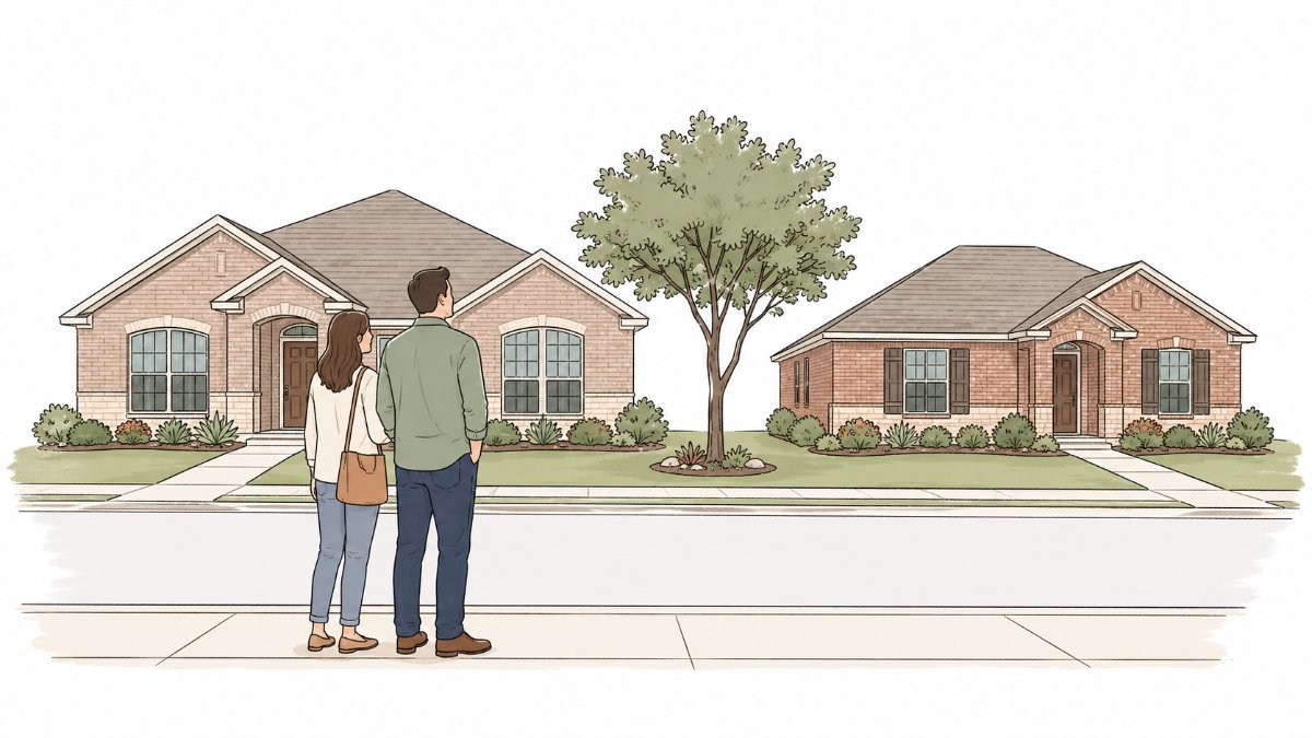 2026년 8월 DFW 남부 벨트 시세 — Arlington $312K·Grand Prairie $317K·Crowley $304K·Burleson $333K·Mansfield $449K·Midlothian $454K, 30분 거리에 벌어진 15만 달러