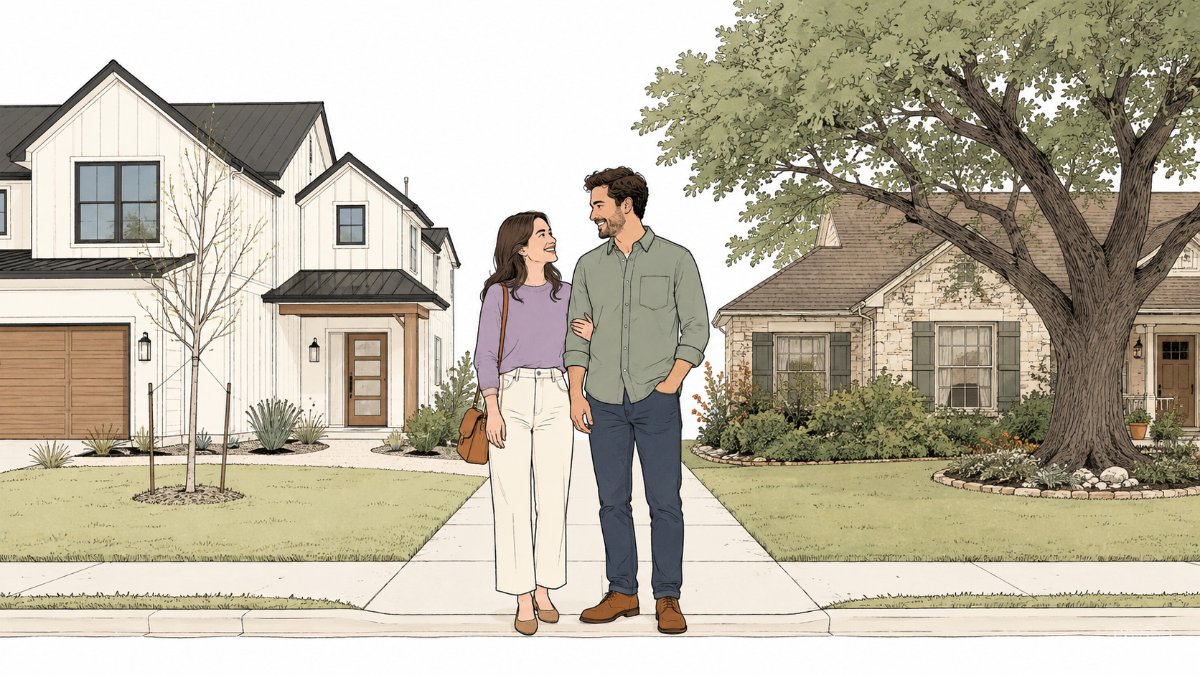 2026년 8월 Texas 신축 프론티어 vs 기존 벨트 — Princeton −10.2%·Celina −9.3%, Richardson −0.2%·Sugar Land 0%, 새 집이 더 크게 내렸다