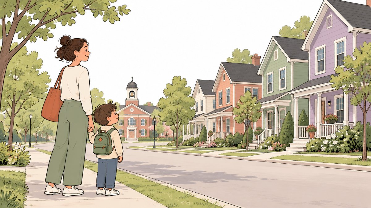 2026년 9월 Bergen County 학군 동네 시세 — Ridgewood $1.70M·Tenafly $1.61M·Closter $1.44M·Cresskill $1.34M·Glen Rock $1.31M·Paramus $1.30M·River Edge $950K, 모기지 6.71%에서 읽는 학군 프리미엄