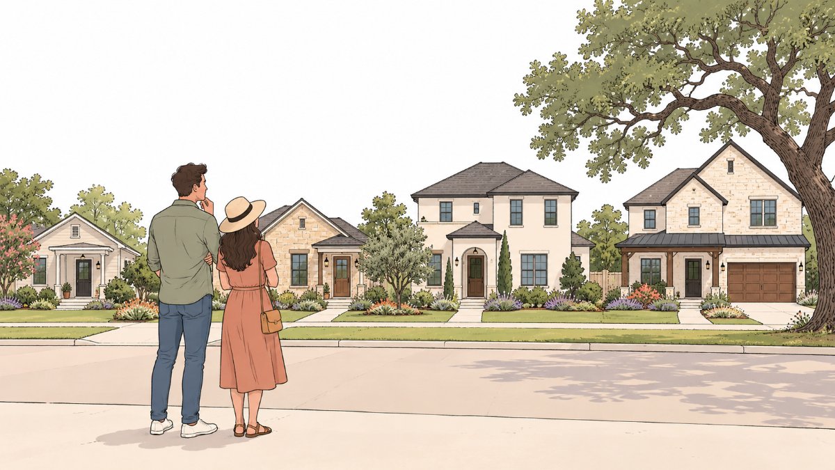 2026년 9월 DFW 북서부 I-35E·SH-121 벨트 시세 — Coppell $621K·Flower Mound $610K·Carrollton $406K·Lewisville $393K, 10분 거리 네 도시가 만든 23만 달러 가격 사다리
